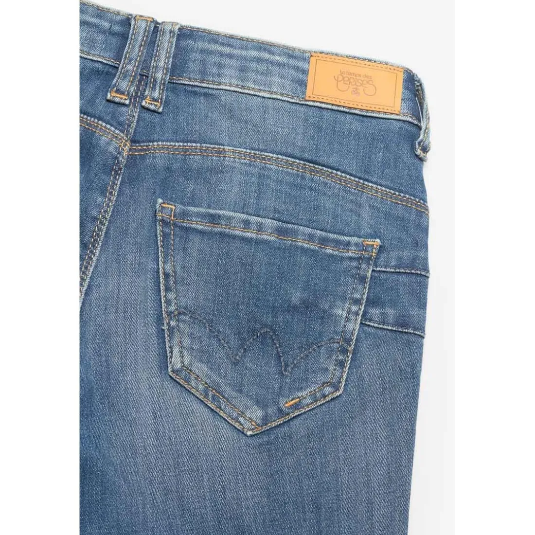 Jeans fille, regular, droit PULP, longueur 34 bleu en coton