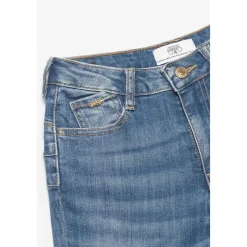 Jeans fille, regular, droit PULP, longueur 34 bleu en coton