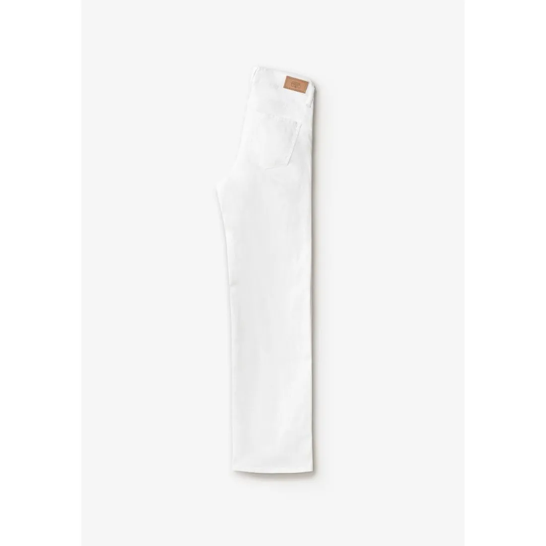 Jeans fille, regular, droit pulp slim taille haute, longueur 34 blanc en coton