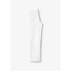 Jeans fille, regular, droit pulp slim taille haute, longueur 34 blanc en coton