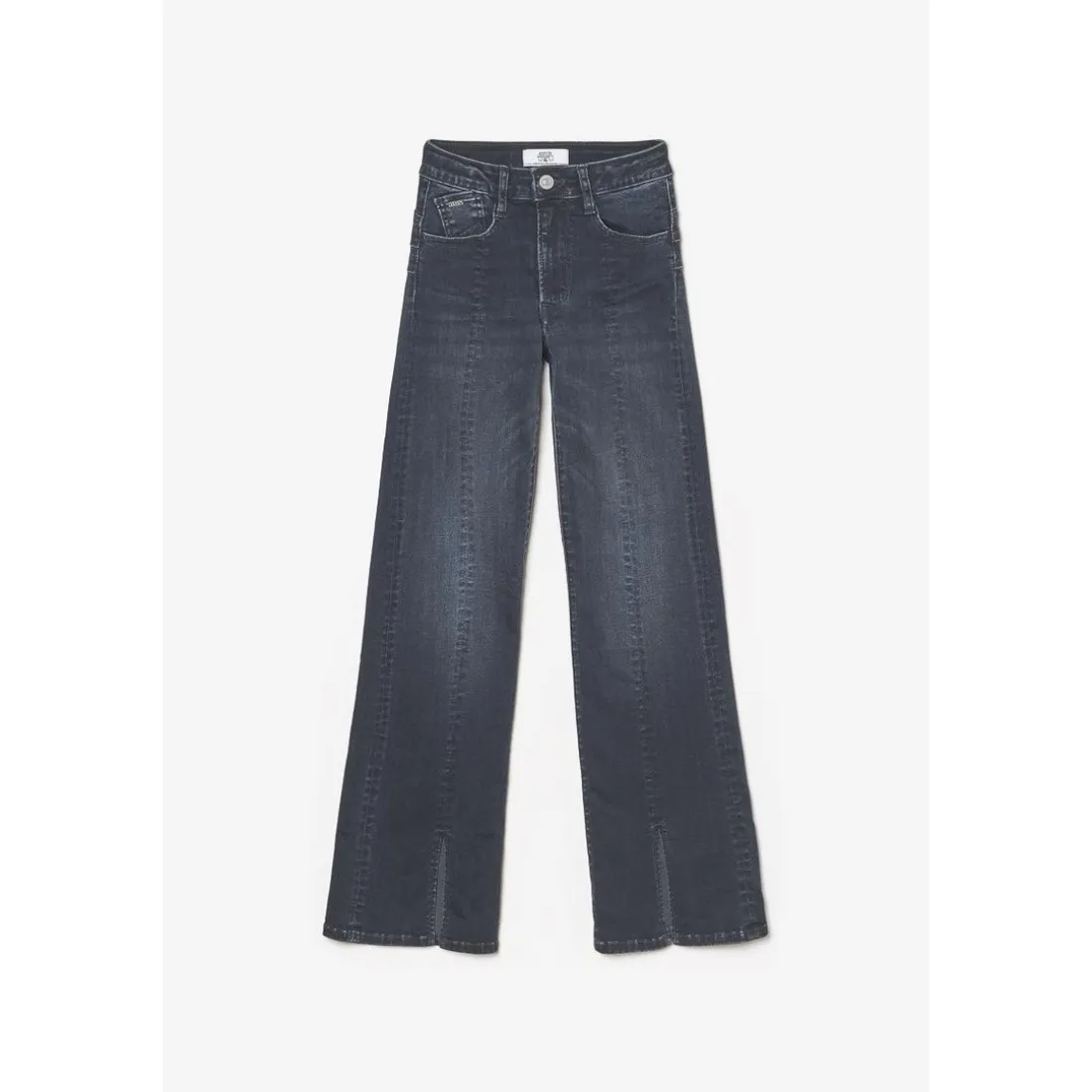 Jeans fille, Sina pulp Flare taille haute bleu-noir N°1 en coton
