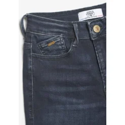 Jeans fille, skinny POWERHI, longueur 34 bleu en coton