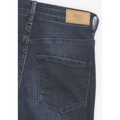 Jeans fille, skinny POWERHI, longueur 34 bleu en coton