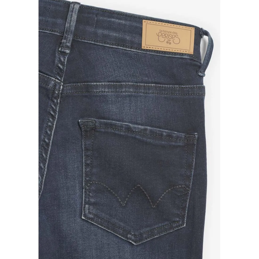 Jeans fille, skinny POWERHI, longueur 34 bleu en coton