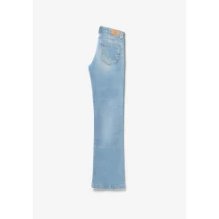 Jeans fille, slim PULPHIGH, longueur 34 bleu en coton
