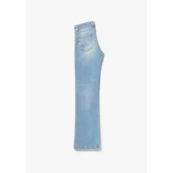 Jeans fille, slim PULPHIGH, longueur 34 bleu en coton
