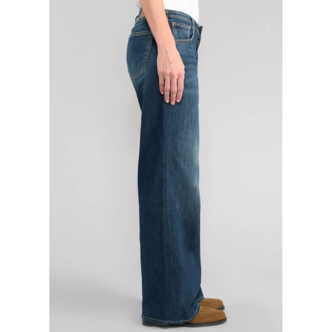 Jeans flare Lauryn bleu en coton