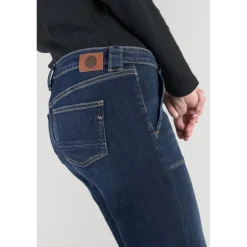 Jeans flare, très évasé , longueur 34 bleu en coton Nea