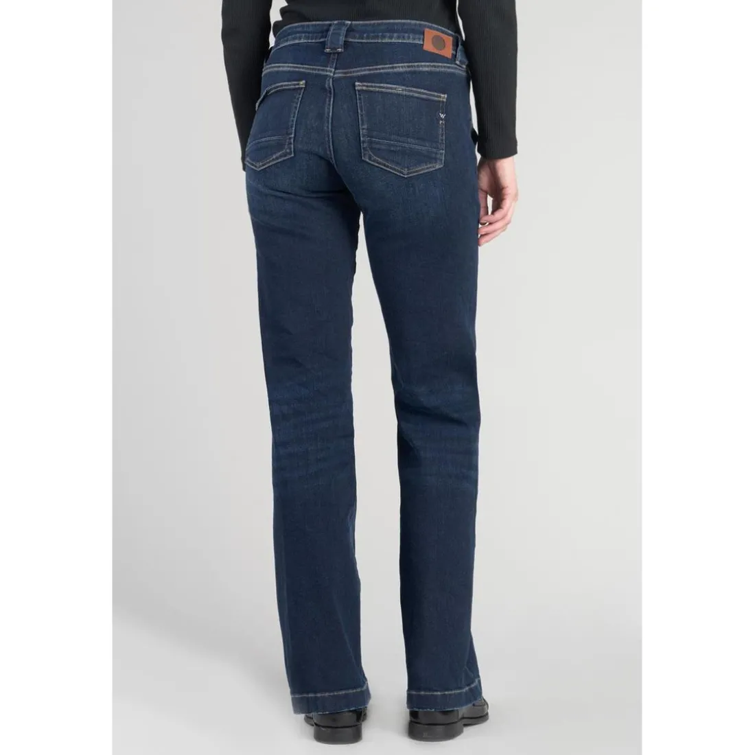 Jeans flare, très évasé , longueur 34 bleu en coton Nea