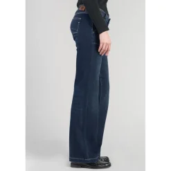 Jeans flare, très évasé , longueur 34 bleu en coton Nea