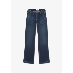 Jeans flare, très évasé , longueur 34 bleu en coton Nea