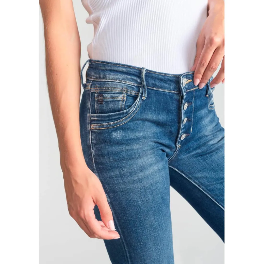 Jeans flare, très évasé , longueur 34 bleu