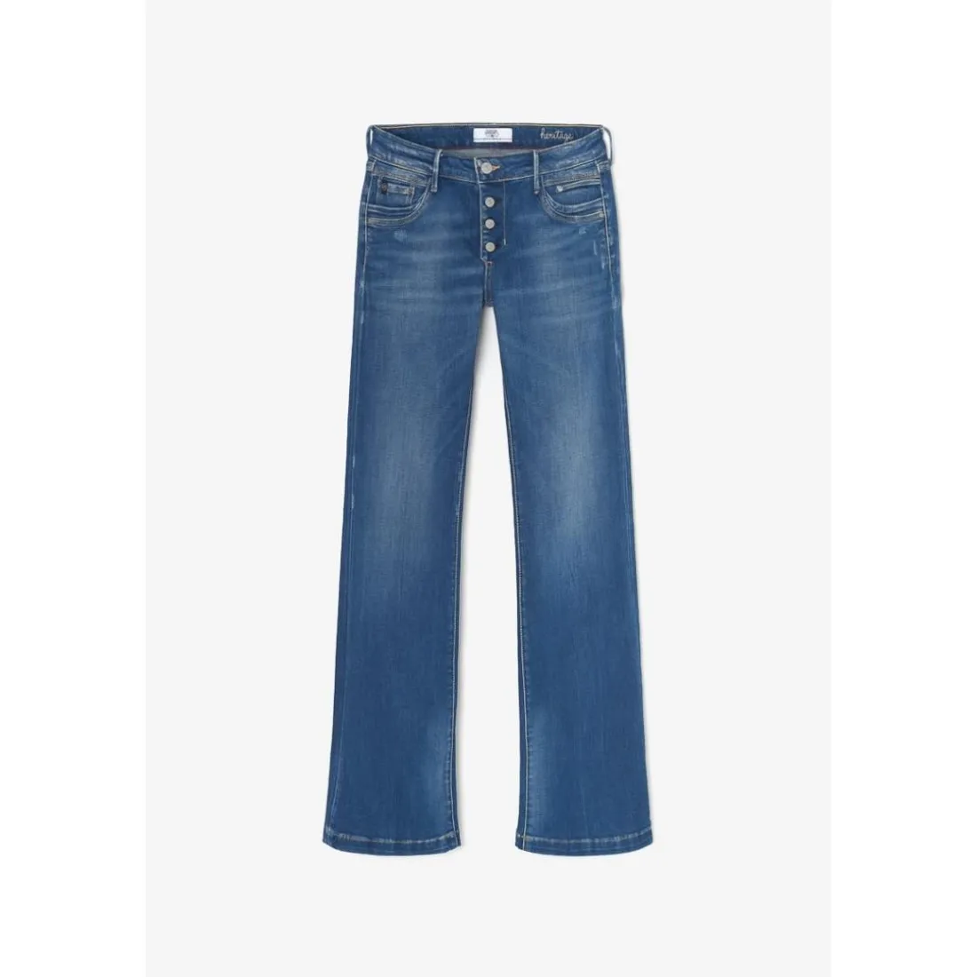 Jeans flare, très évasé , longueur 34 bleu