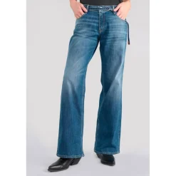 Jeans flare, très évasé , longueur 34 bleu Noémie