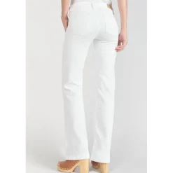 Jeans flare, très évasé , longueur 34 blanc en coton Lou