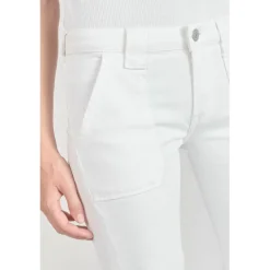 Jeans flare, très évasé , longueur 34 blanc en coton Lou