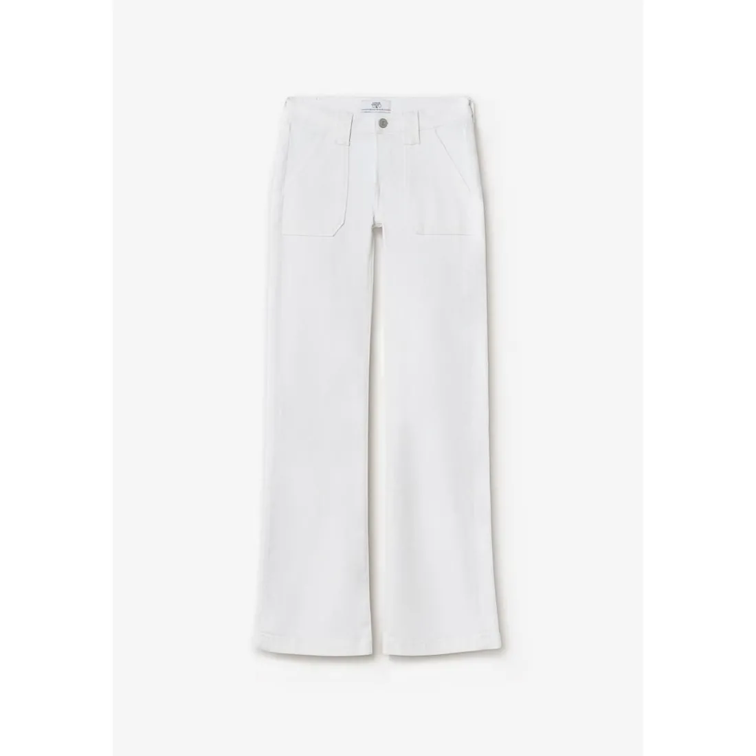 Jeans flare, très évasé , longueur 34 blanc en coton Lou