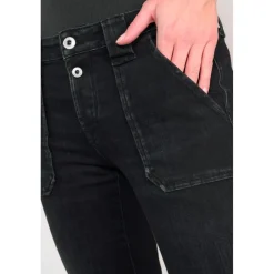 Jeans flare, très évasé , longueur 34 noir Nell en coton