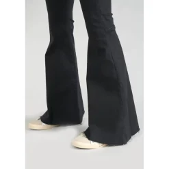 Jeans flare, très évasé ALBERTA, longueur 34 noir en coton