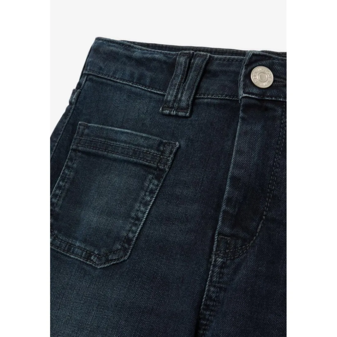 Jeans flare, très évasé, longueur 34 bleu Ella en coton