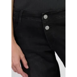 Jeans flare, très évasé, longueur 34 noir en coton Lara