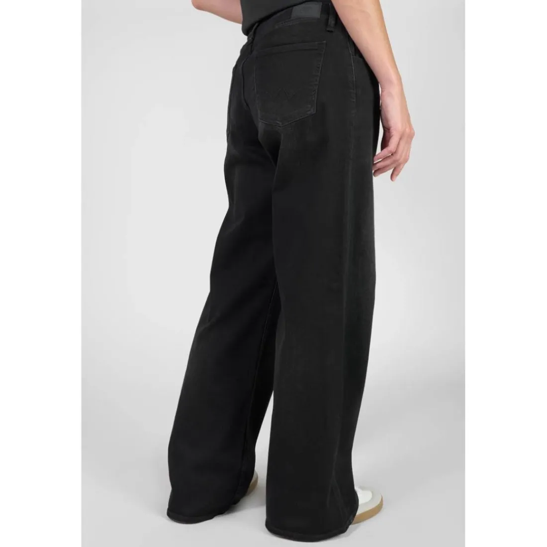 Jeans flare, très évasé, longueur 34 noir en coton Lara