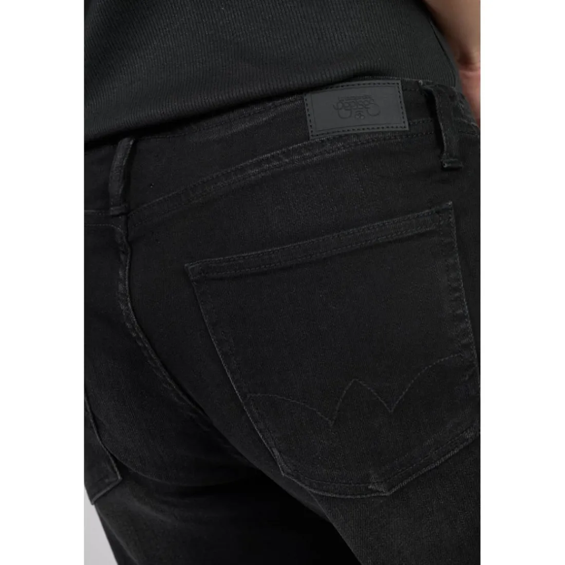 Jeans flare, très évasé, longueur 34 noir en coton Lara