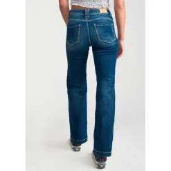 Jeans flare, très évasé, longueur 34 bleu en coton Gwen