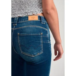 Jeans flare, très évasé, longueur 34 bleu en coton Gwen