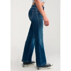 Jeans flare, très évasé, longueur 34 bleu en coton Gwen