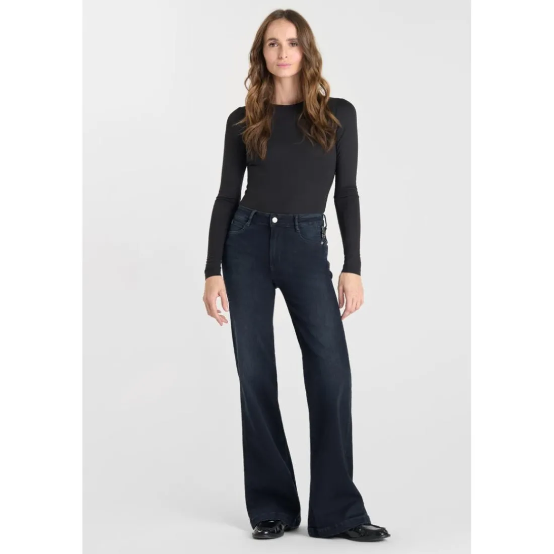Jeans flare, très évasé PULP high flare, longueur 34 bleu en coton Ivy