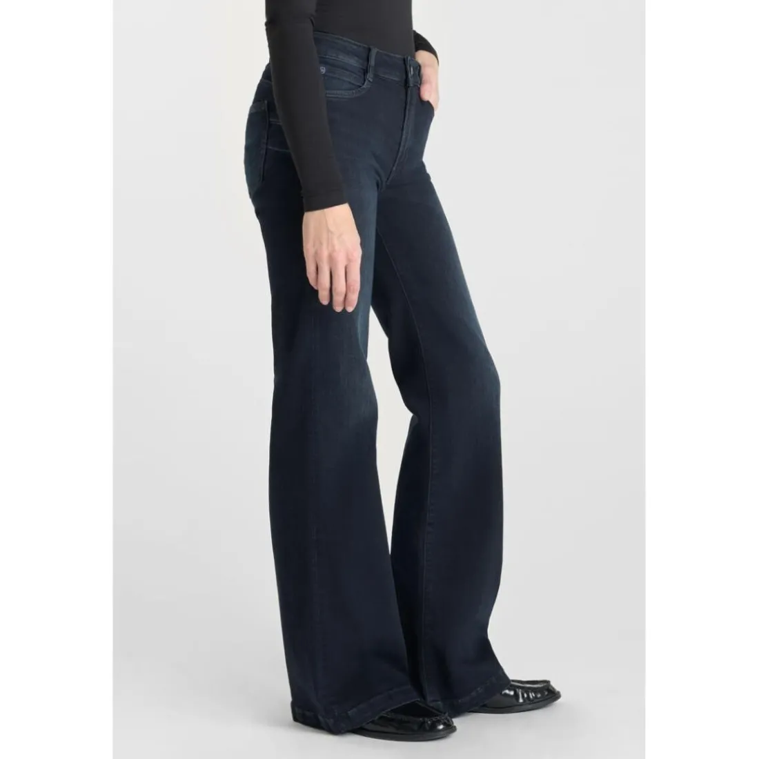 Jeans flare, très évasé PULP high flare, longueur 34 bleu en coton Ivy