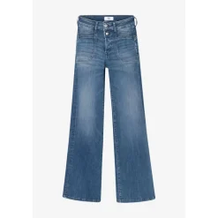 Jeans flare, très évasé PULP high flare, longueur 34 bleu en coton Agnes
