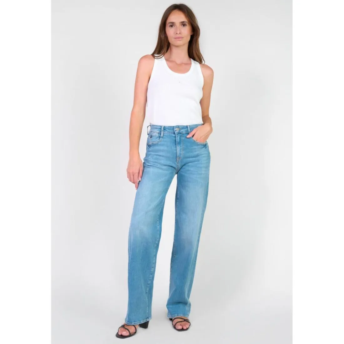 Jeans flare, très évasé PULP high flare, longueur 34 bleu en cuir Zara