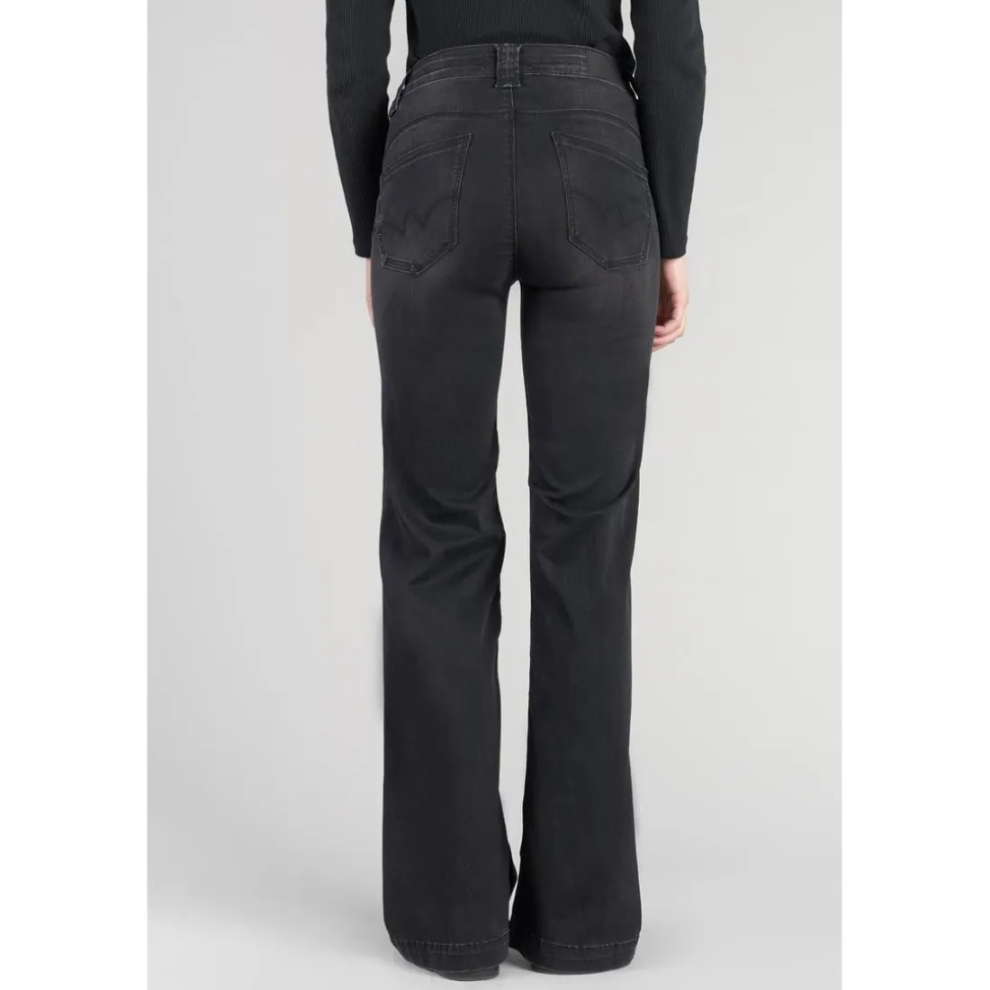 Jeans flare, très évasé PULP high flare, longueur 34 noir en coton Elise