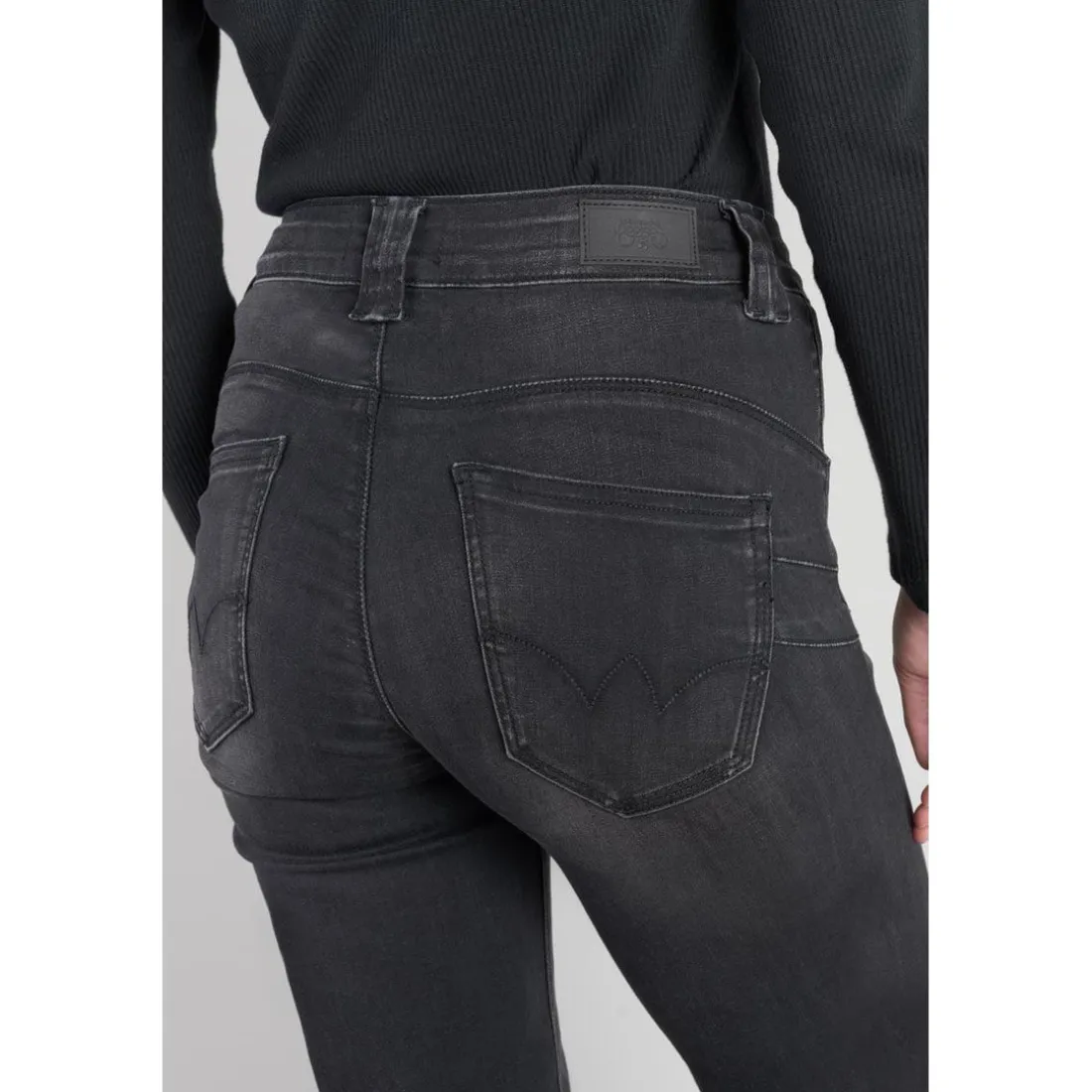 Jeans flare, très évasé PULP high flare, longueur 34 noir en coton Elise