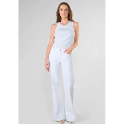 Jeans flare, très évasé PULP high flare, longueur 34 blanc en coton