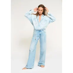 Jeans flare, très évasé wide leg , longueur 34 bleu Aria