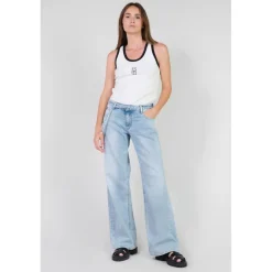 Jeans flare, très évasé wide leg , longueur 34 bleu Aria