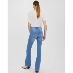 Jeans Flared Fit bleu en coton