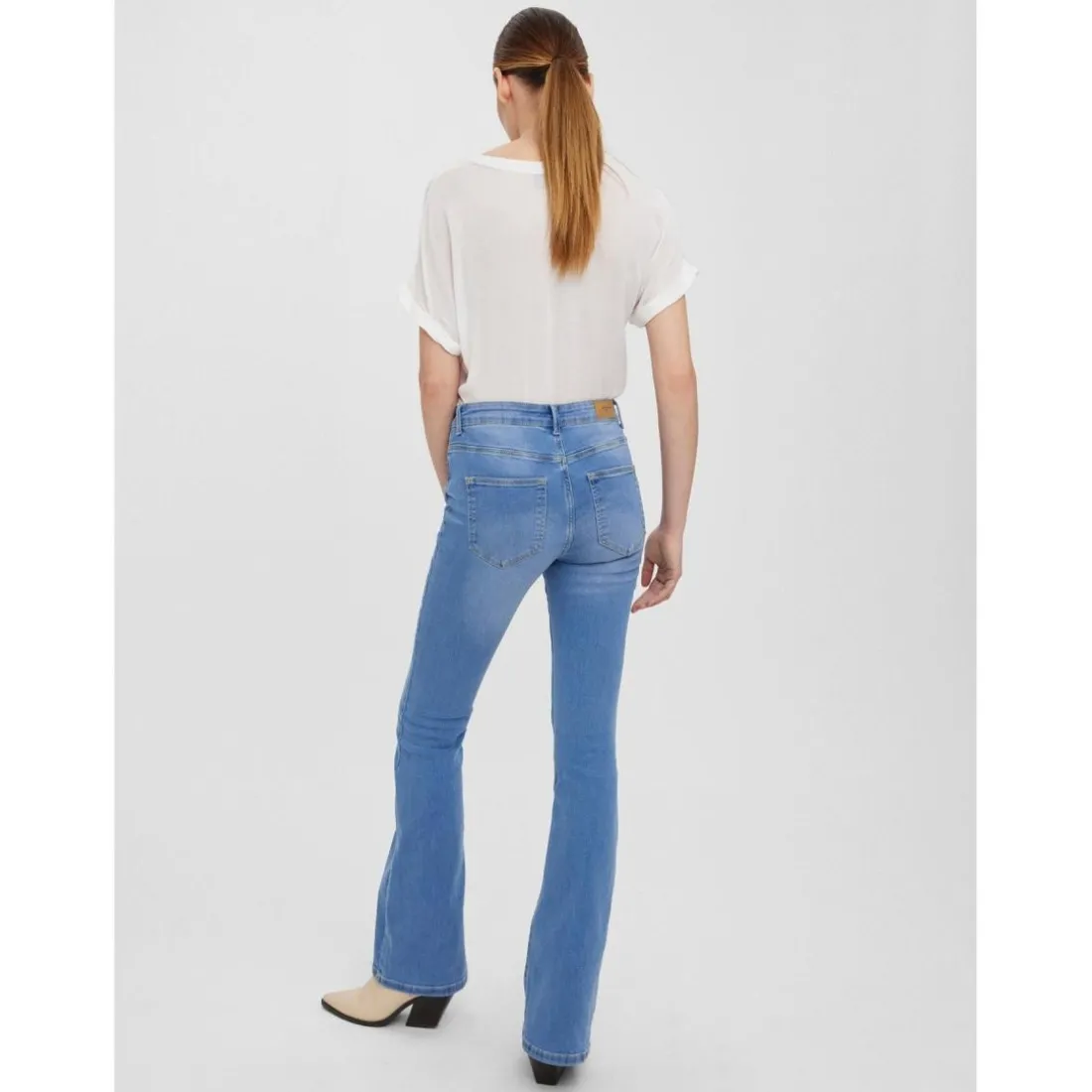 Jeans Flared Fit bleu en coton