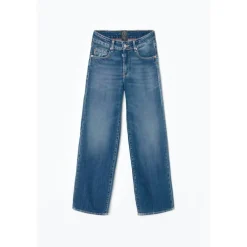 Jeans garçon, droit regular, longueur 34 bleu Kurt en coton