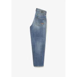 Jeans garçon, loose, large ARNAU, longueur 34 bleu en coton