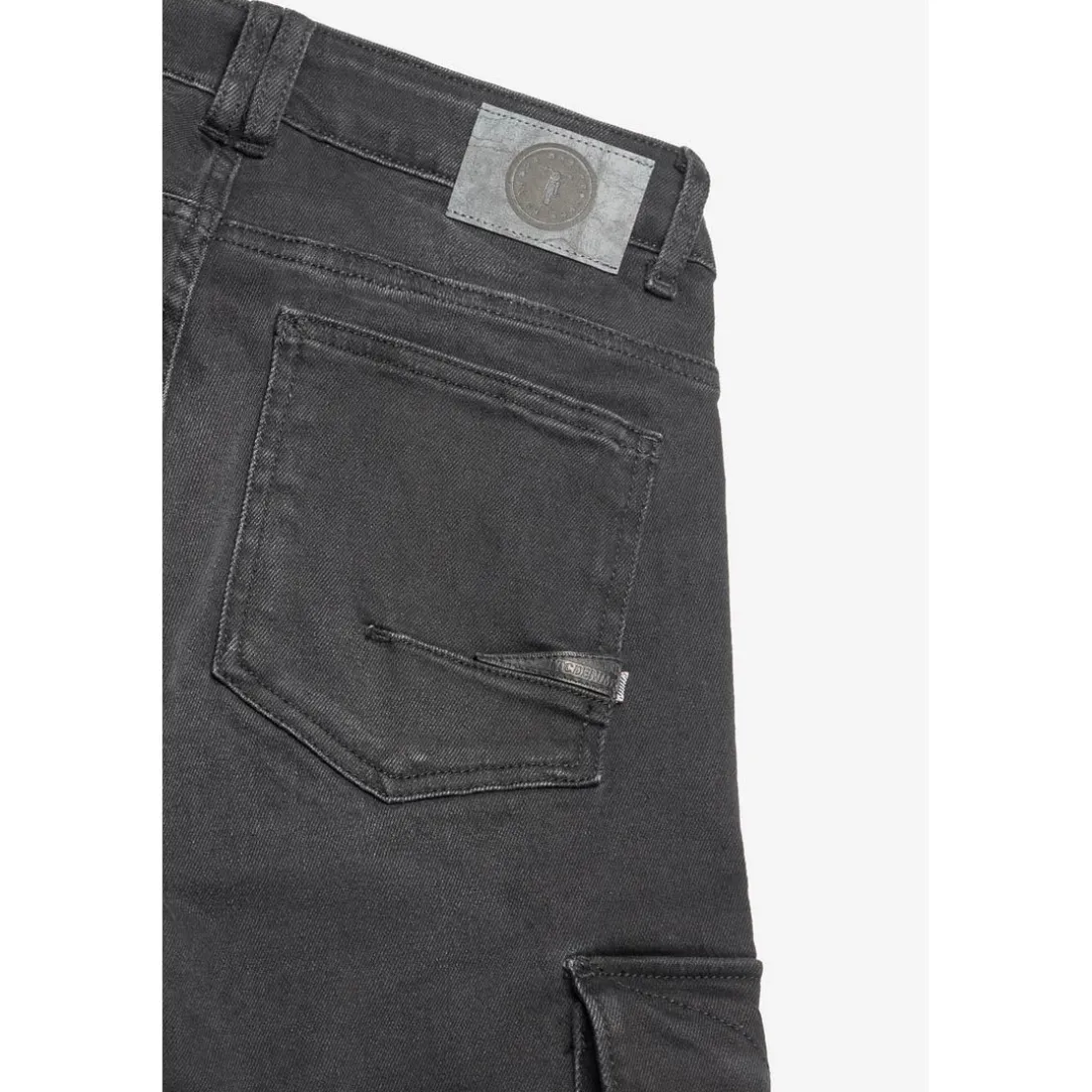 Jeans garçon, regular Cure, droit 800/16, longueur 34 noir en coton