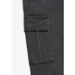Jeans garçon, regular Cure, droit 800/16, longueur 34 noir en coton