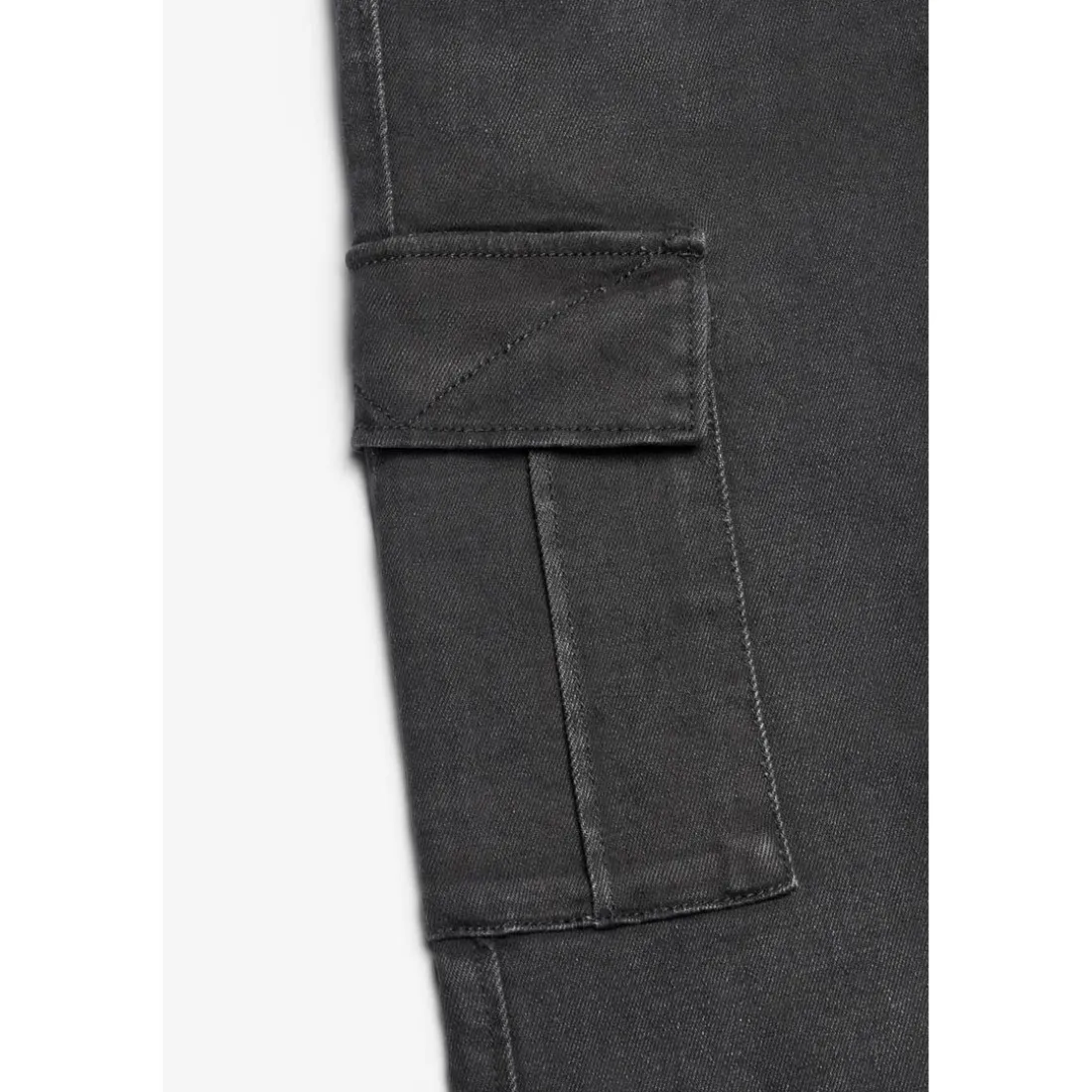 Jeans garçon, regular Cure, droit 800/16, longueur 34 noir en coton