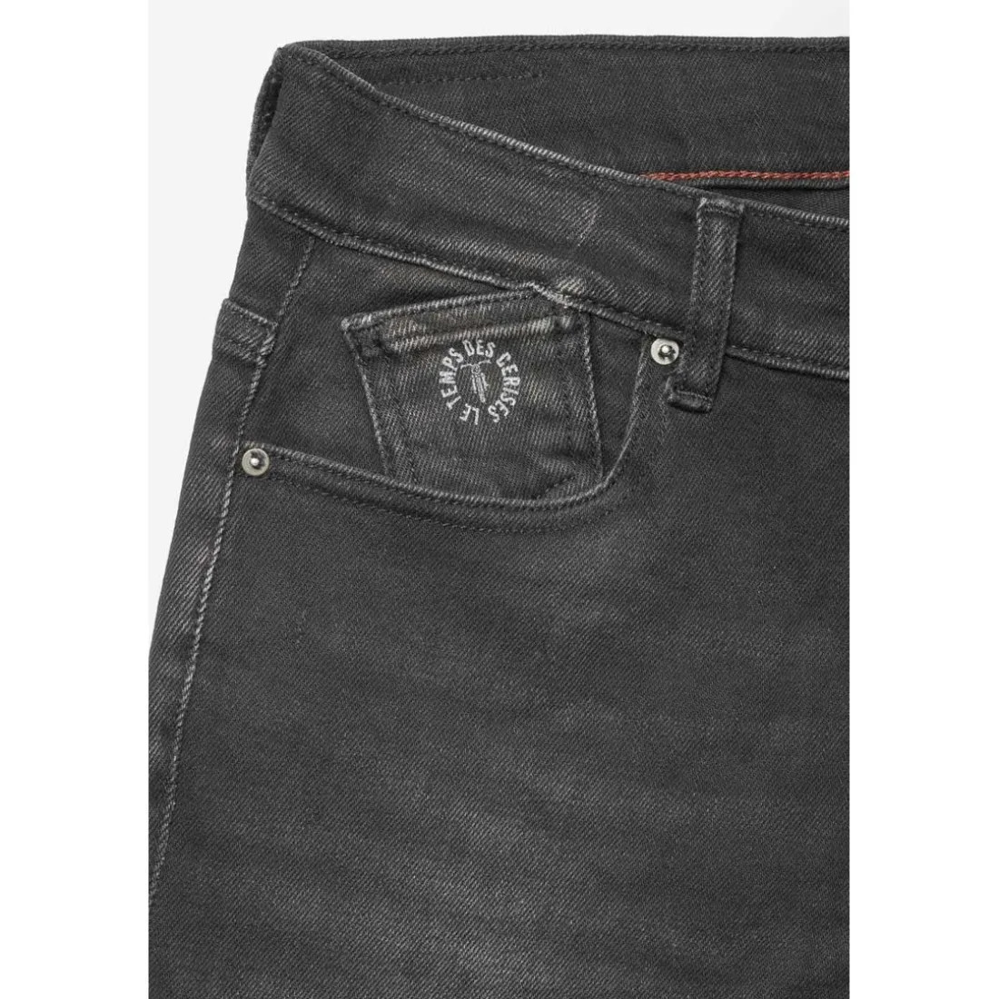 Jeans garçon, regular, droit 800/16, longueur 34 noir en coton