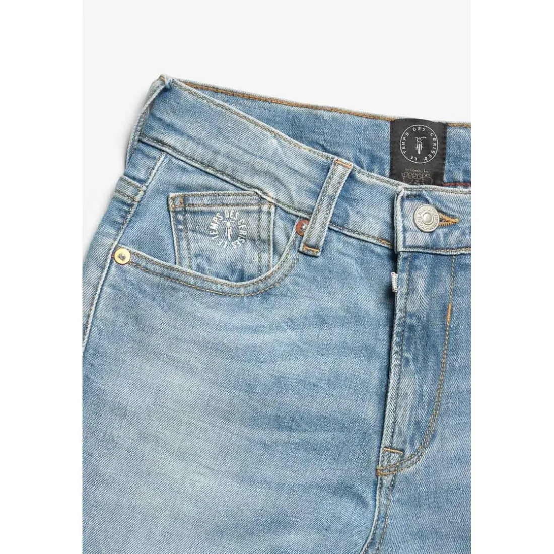 Jeans garçon, regular, droit 800/16, longueur 34 bleu en coton