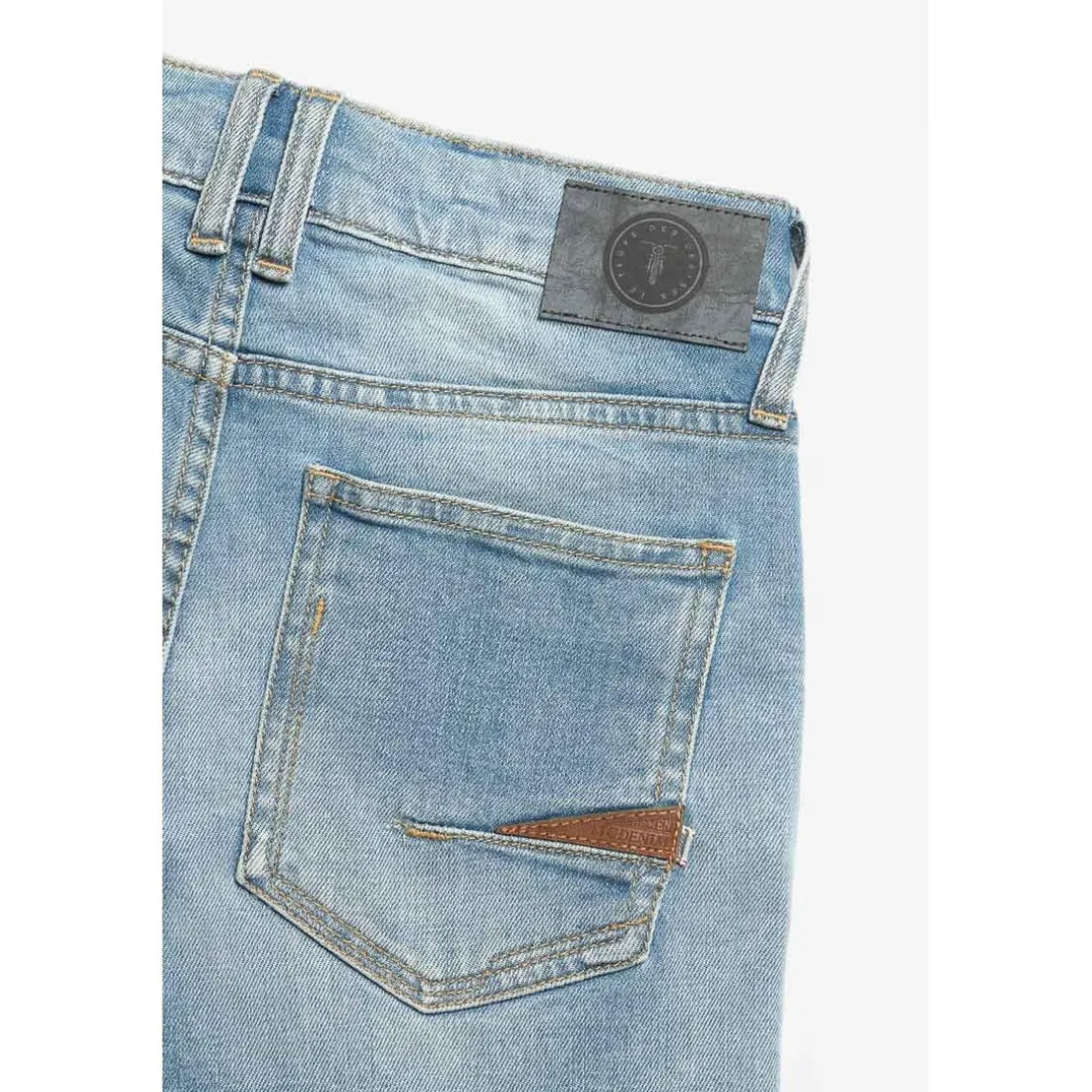 Jeans garçon, regular, droit 800/16, longueur 34 bleu en coton