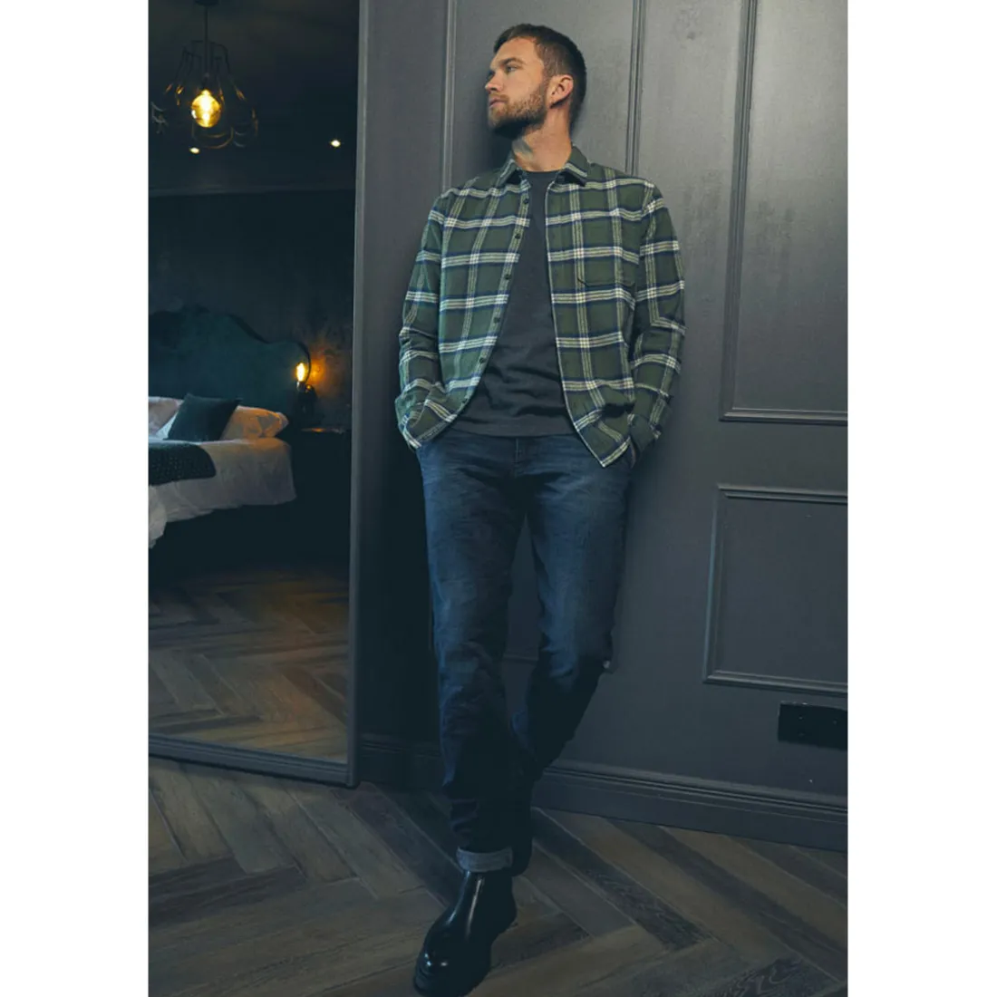 Jeans Homme chino DEJEAN bleu en coton